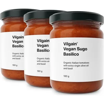 Omáčka Vilgain Vegan Sugo BIO – 3× s bazalkou 180 g