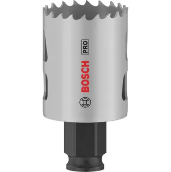 Pilová děrovka Vrtací korunka - děrovka na měkké dřevo, sádrokarton, plasty, neželezné kovy a kovové trubky Bosch PRO MULTI MATERIAL PC PLUS - 38x44mm, 8% kobaltu, rychlořezná ocel, beznástrojový upínací systém Power Change Plus (2608594380)