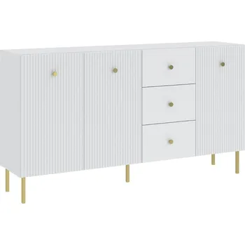 Komoda Komoda 3D3S ALMONTE bílá/zlatá