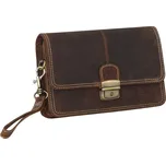 Hnědá pánská taška etue z broušené kůže Mercucio