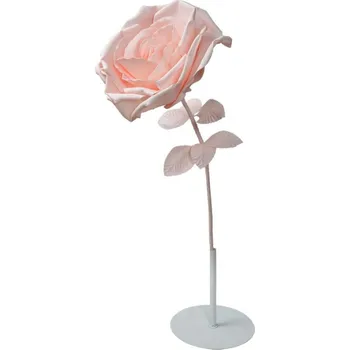 umělá květina Velká dekorace růžová růže na podstavci – 33x100 cm