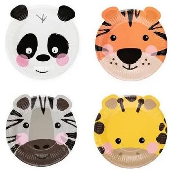 Talíř Papírový talíř zvířátka 18cm 4ks - Party Pal