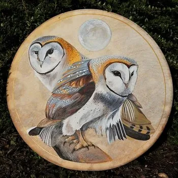 Bubínek Malba na šamanský buben - 50cm - Sovy