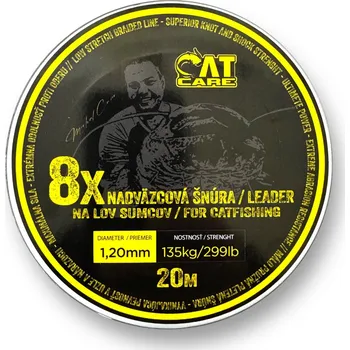 Návazcová Šňůrka CatCare Cano Leader Hooklink x8 20 m Varianta: Cano Leader Hooklink x8 20 m 1,20 mm 135 kg