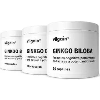Přírodní produkt Vilgain Ginkgo Biloba – 3× 90 kapslí