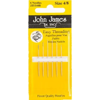 Nástroj na niť a příze Bellatex Jehly ruční pro špatně vidící č.4-8 6ks/krabička krabička obsahuje 6 ks stříbrné