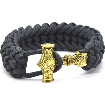 Náramek Cordell Šedý paracord náramek Thorovo kladivo - Mjoelnir + 2 měsíce na vrácení zboží