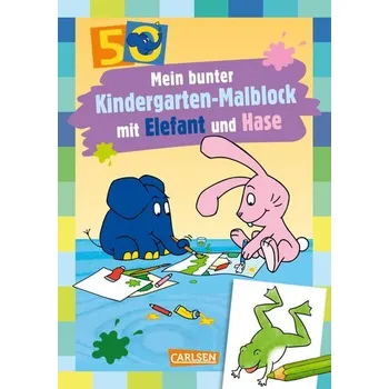 První čtění Mein bunter Kindergarten-Malblock mit Elefant und Hase - Muszynski, Eva