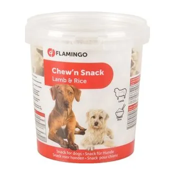 Pro psa Flamingo Pamlsky jehněčí/rýže tvar kost pro psy 500g