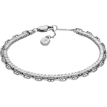 Náramek Fossil Dvojitý ocelový náramek Heritage D-Link JA7273040 + 2 měsíce na vrácení zboží