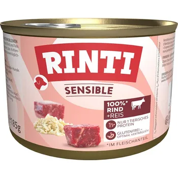 Rinti Sensible s hovězím masem a rýží 12 × 185 g