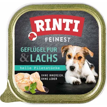 Krmivo pro psa Rinti Feinest Pur s drůbežím masem a lososem 11 × 150 g