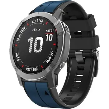 Řemínek na hodinky Double silicon Garmin QuickFit řemínek 26mm - NavyBlue/Černý IR-AWGW-0301