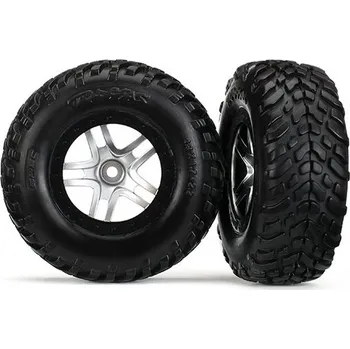 RC náhradní díl Traxxas kolo 2.2/3.0", disk SCT Split-Spoke saténový-černý, pneu SCT (2) - TRA6892