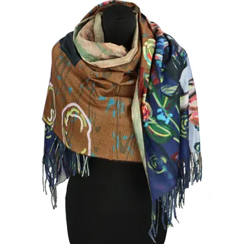 Šála Módní dámská šála Winifre, modro-hnědá