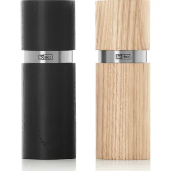 Kempingové nádobí AdHoc Set mlýnků na pepř nebo sůl Textura jasanové dřevo