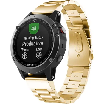 Řemínek na hodinky Kovový Garmin QuickFit řemínek 22mm - Zlatý IR-AWGW-0284