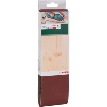 Brusný papír 3x Brusný pás na dřevo Bosch 2609256219 - 75x533mm, hr.100, pro pásovou brusku