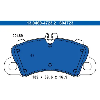 Brzdová destička Sada brzdových destiček, kotoučová brzda ATE 13.0460-4723.2