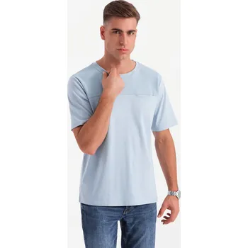 Pánské tričko Pánské tričko LOOSE FIT s kapsou - modré V4 OM-TSCT-0171 - L