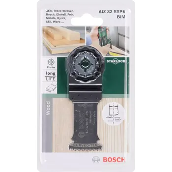 Pilový kotouč Ponorný pilový list na tvrdé dřevo Bosch AIZ 32 BSPB - 50x32mm, Starlock, pro multifunkční nářadí - oscilační brusku (2609256946)