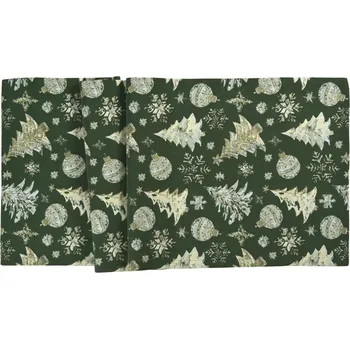 ubrus Sander Žakárový běhoun na stůl Crystal Tree, 40 x 100 cm, green 853168-02