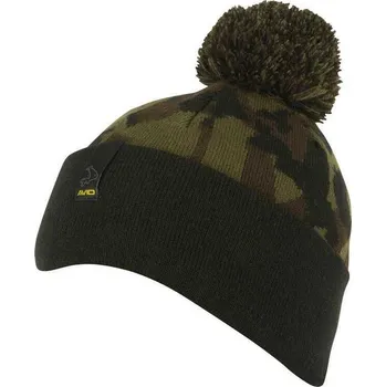 Rybářské oblečení AVID CARP Black And Camo Bobble Hat