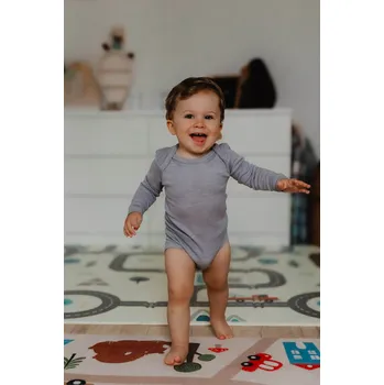 Kojenecký body Dětské body z merino vlny a hedvábí Cosilana s dlouhým rukávem šedý melír Velikost: 62/68