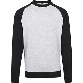 Pánská mikina Build Your Brand Pánská mikina BY076 Heather Grey-Black M