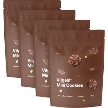 Vilgain Mini Cookies BIO – 4× kešu, čokoláda a vlašské ořechy 100 g