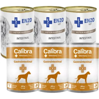 Calibra Veterinary Diets Dog Gastrointestinal 3x400g + ENZO VET Střevní dieta s jehněčím masem pro psy 3x400g