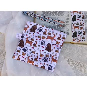 Penál ePiPí Taštička čtverec - Lesní zvířátka Barva zipu: hnědá