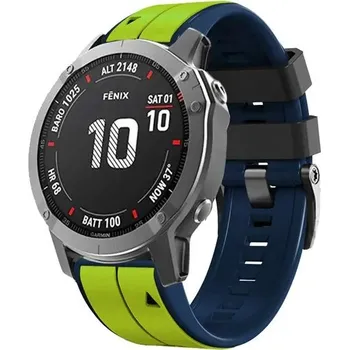 Řemínek na hodinky Double silicon Garmin QuickFit řemínek 26mm - Zeleno/Modrý IR-AWGW-0294