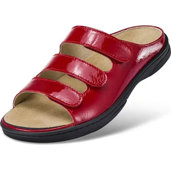 Dámská zdravotní obuv Dámská domácí otevřená kožená lakovaná obuv, lehká, pohodlná, pantofle, přezuvky, dámská obuv, červená: 42
