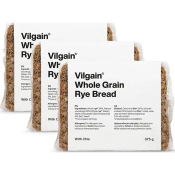 Vilgain Celozrnný žitný chléb BIO – 3x s chia semínky 375 g