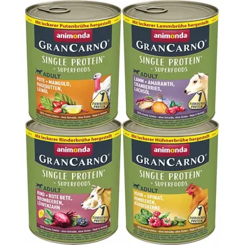 Pro psa Animonda GranCarno Superfood, kombinované balení, 24 × 800 g