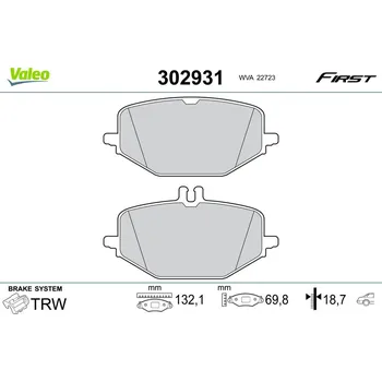 Brzdová destička Sada brzdových destiček, kotoučová brzda VALEO 302931