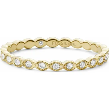 Prsten Fossil Elegantní pozlacený prsten s krystaly Vintage Twist JF03749710 52 mm + 2 měsíce na vrácení zboží