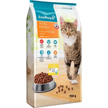 Krmivo pro kočku ZooRoyal Vital-Menü bohaté na čerstvé kuře 750g