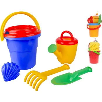 Houpací síť Mikro trading Sada na písek - 6 ks - s kbelíkem - 18 cm