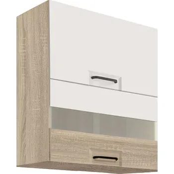 Kuchyňská skříňka Fadome Horní výklopní kuchyňská skříňka Favorit 40G-60 Barva dvířek: Bílý lesk, Zvolte kování: Basic GTV, Zvolte korpus: Dub artisan