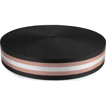 Hladký oboustranný popruh s lurexem šíře 50 mm Varianta: 5 černá měděná