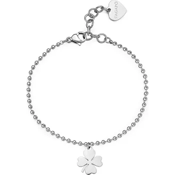 Módní doplněk S'Agapõ Oblíbený ocelový náramek se čtyřlístkem Smile SSM015 + 2 měsíce na vrácení zboží