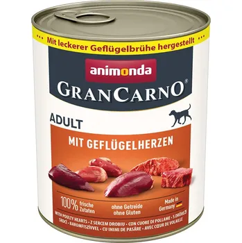 Pro psa Animonda GranCarno Adult s drůbežími srdci 6x800g