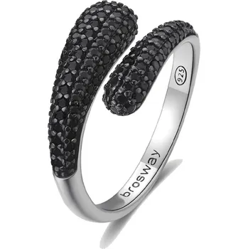 Prsten Brosway Otevřený stříbrný prsten Mystery Black Fancy FMB124 52 mm + 2 měsíce na vrácení zboží