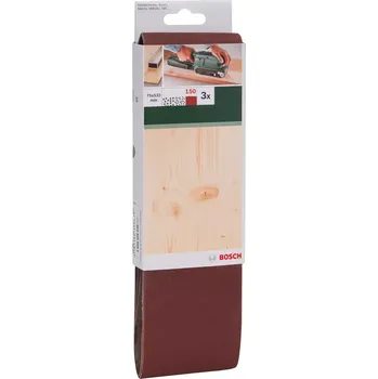Brusný papír 3x Brusný pás na dřevo Bosch 2609256220 - 75x533mm, hr.150, pro pásovou brusku