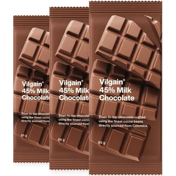 Cukrovinka Vilgain Tabulková čokoláda – 3x&nbsp;45% mléčná čokoláda 85&nbsp;g