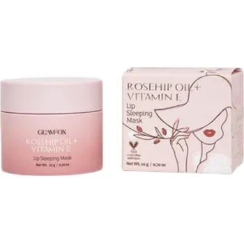 Péče o rty GLAMFOX - ROSEHIP OIL + VITAMIN E LIP SLEEPING MASK - Vyživující a hydratační noční maska na rty s šípkovým olejem a vitamínem E 20 g