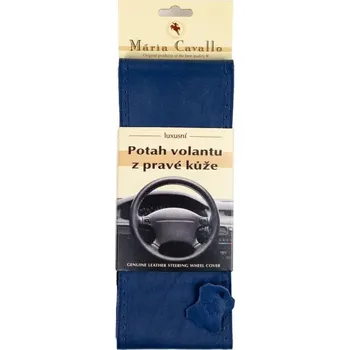Potah na volant Mária Cavallo Kožený potah volantu (velikost A, modrý)