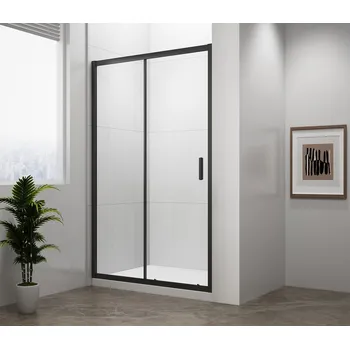 Polysan Easy Black Sprchové dveře 130 cm, posuvné, Černá / Transparentní, EL1315B